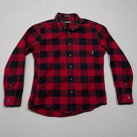 Eddie Bauer Flannel Shirt Men Size Small‎ Classic Fit Red Black Buffalo Plaid - Picture 1 of 11